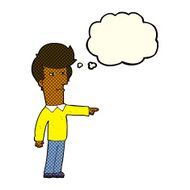 cartoon man blaming with thought bubble N6