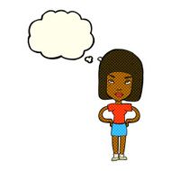 Cartoon Annoyed Woman With Thought Bubble N100
