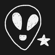 alien doodle drawing N6