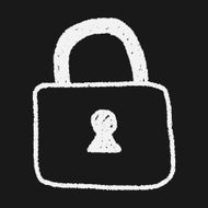 lock doodle drawing N24