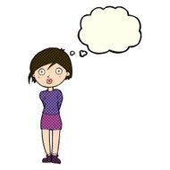 cartoon surprised girl with thought bubble N12