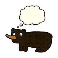 funny cartoon black bear with thought bubble N11