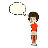 cartoon pretty woman with thought bubble N149