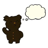 cartoon black bear with thought bubble N36