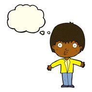 cartoon amazed boy with thought bubble N12