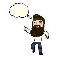 cartoon man with beard laughing and pointing thought bubble N6