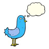 cartoon bird with thought bubble N153