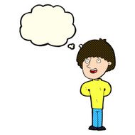 cartoon happy man with thought bubble N253