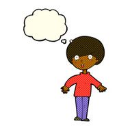 cartoon surprised man with thought bubble N74