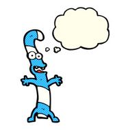 cartoon candy cane with thought bubble N6