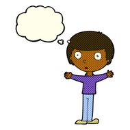 cartoon surprised man with thought bubble N76