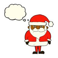 cartoon santa claus with thought bubble N105