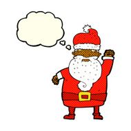cartoon angry santa claus with thought bubble N10
