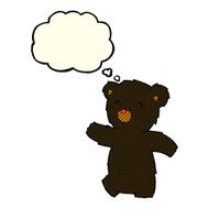 cartoon black bear with thought bubble N38