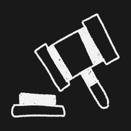 Auction hammer doodle drawing N6