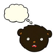 cartoon black bear face with thought bubble N18