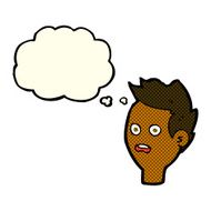 cartoon shocked man with thought bubble N62