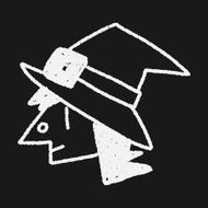 witch doodle drawing N6