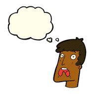 cartoon shocked man with thought bubble N63