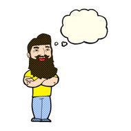 cartoon proud man with thought bubble N17