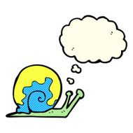 cartoon snail with thought bubble N17
