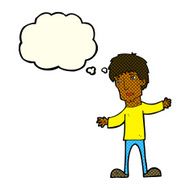 cartoon worried man with thought bubble N52