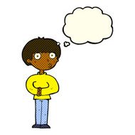 cartoon curious man with thought bubble N38