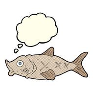 cartoon fish with thought bubble N48