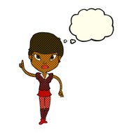 cartoon woman with idea thought bubble N141