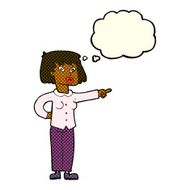 cartoon woman pointing with thought bubble N116