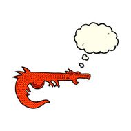 cartoon medieval dragon with thought bubble N6