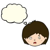 cartoon unhappy boy with thought bubble N33