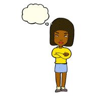 cartoon woman with crossed arms thought bubble N24
