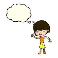 cartoon boy with positive attitude thought bubble N11