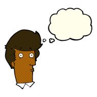 cartoon surprised expression with thought bubble N6