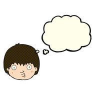 cartoon curious boy with thought bubble N20