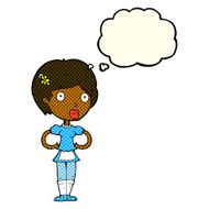 cartoon woman in french maid outfit with thought bubble N6
