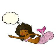 cartoon mermaid with thought bubble N39
