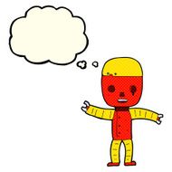 cartoon robot with thought bubble N85