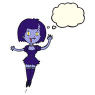 cartoon happy vampire girl with thought bubble N21