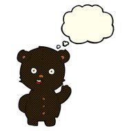 cute cartoon black bear with thought bubble N36