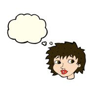 cartoon surprised woman with thought bubble N138