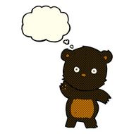 cute cartoon black bear with thought bubble N37