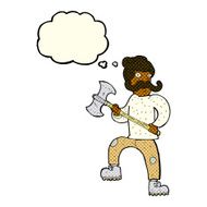 cartoon man with axe thought bubble N6