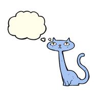 cartoon cat with thought bubble N17