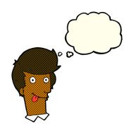 cartoon man with tongue hanging out thought bubble N6