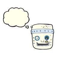 cartoon robot head with thought bubble N30