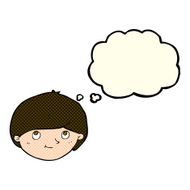 cartoon happy man with thought bubble N259