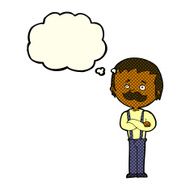 cartoon man with mustache thought bubble N45