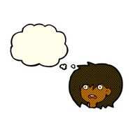 cartoon shocked expression with thought bubble N12